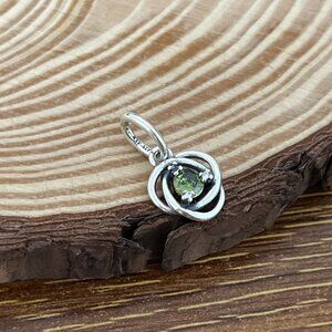 Pandora August Spring Green Eternity Circle Dangle Charm